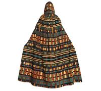 FGPkjh Cape à capuche africaine classique pour adulte - Imprimé tissé - Pour cosplay, fête, carnaval, bal masqué, célébrations saisonnières