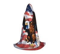FGPkjh Cape à capuche Aigle avec drapeau des États-Unis pour cosplay, carnaval, événements pour célébrations, voyages en plein air