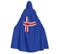 FGPkjh Cape à capuche imprimée drapeau de l'Islande pour adulte, cosplay, fête, carnaval, bal masqué, célébrations saisonnières