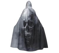 FGPkjh Cape à capuche pour adulte avec imprimé tête de mort fantôme d'horreur, cosplay, fête, carnaval, bal masqué, célébrations saisonnières
