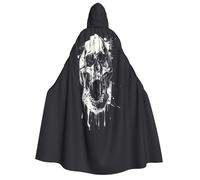 FGPkjh Cape à capuche pour adulte avec imprimé tête de mort fantôme d'horreur, cosplay, fête, carnaval, bal masqué, célébrations saisonnières