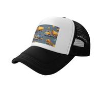 FGPkjh Cartoon Heavy Machinery Truck Print Summer Hat Baseball Cap Respirant Mesh Unisexe Tendance Outdoor Plage Pêche Sports, Noir , Taille unique