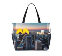 FGPkjh Chicago Illinois Usa Sac de voyage imperméable léger et pliable en toile Sac de gym pique-nique vacances