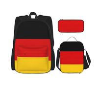 FGPkjh Ensemble 3 en 1 avec imprimé drapeau de l'Allemagne, sac à déjeuner, trousse à crayons, sacs d'école, garçons et filles
