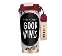 FGPkjh Good Vibes Only Tasse de voyage en acier inoxydable pour bureau, extérieur, camping, café