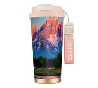FGPkjh Grand Teton Tasse de voyage en acier inoxydable Motif parc national pour le bureau, l'extérieur, le camping, le café, les boissons