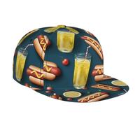 FGPkjh Hot Dogs and Lemonade1 Casquette de baseball unisexe avec imprimé - Chapeau de sport élégant - Ventilation anti-transpiration - Pour l'extérieur et le quotidien - Noir