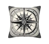 FGPkjh Housse de coussin carrée imprimée Loi de la boussole Navigation 1 pour canapé, lit, maison, salon, voiture