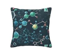 FGPkjh Housses de coussin carrées imprimées abstraction biologie chimie 4 housses de coussin carrées pour canapé, lit, maison, salon, voiture