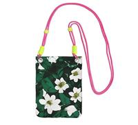 FGPkjh Hunter Sac à bandoulière résistant à l'eau pour femme et homme Motif pétales floraux Vert, Fuchsia, Taille unique
