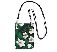 FGPkjh Hunter Sac à bandoulière résistant à l'eau pour femme et homme Motif pétales floraux Vert, Noir , Taille unique
