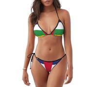 FGPkjh Maillot de bain deux pièces tendance pour femme Motif drapeau de l'Afrique centrale, Noir , XL