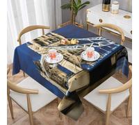 FGPkjh Nappe carrée imprimée Tower Bridge à Londres, 140 cm, pour salle à manger, cuisine, vacances, rassemblement, décoration d'intérieur quotidienne