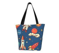 FGPkjh Sac à bandoulière léger imprimé fusée dans l'espace pour sorties d'été, sacs fourre-tout, voyage, randonnée, travail, utilisation décontractée
