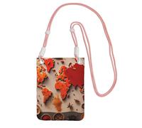 FGPkjh Sac à bandoulière résistant à l'eau avec motif carte du monde composé d'épices pour femme et homme, rose, Taille unique