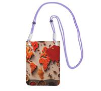 FGPkjh Sac à bandoulière résistant à l'eau avec motif carte du monde composé d'épices pour femme et homme, violet, Taille unique