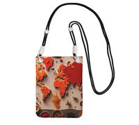 FGPkjh Sac à bandoulière résistant à l'eau avec motif carte du monde composé d'épices pour femme et homme, Noir , Taille unique