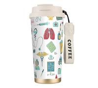 FGPkjh Tasse de voyage en acier inoxydable avec impression abstraction biologie chimie 4 pour bureau, extérieur, camping, café, boisson