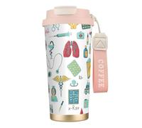FGPkjh Tasse de voyage en acier inoxydable avec impression abstraction biologie chimie 4 pour bureau, extérieur, camping, café, boisson