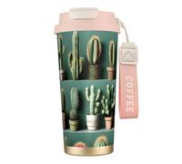 FGPkjh Tasse de voyage en acier inoxydable avec impression artistique de nombreux cactus pour bureau, camping, café, boisson