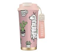 FGPkjh Tasse de voyage en acier inoxydable avec imprimé alpaga et cactus pour le bureau, l'extérieur, le camping, le café, les boissons