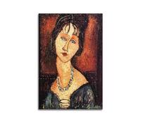 Fgrid Amedeo Modigliani (Portrait de Jeanne Hebuterne) Poster d'artiste (3) Impression sur toile Décoration murale Idée cadeau 60 x 90 cm