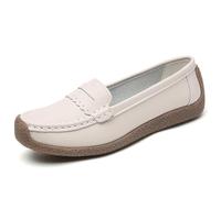 FGRID Mocassins Plats en Cuir pour Femmes, Mocassins décontractés à Talons compensés Ballerines Chaussures de Conduite ajourées à Enfiler pour infirmières,A,38