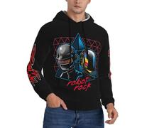 FGRID Musique Duo Punk Sweat à Capuche pour Hommes Femme Graphique imprimé Sweat à Capuche Pull Hip-hop à Capuche Loisirs Noir 2XL