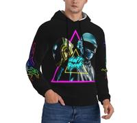 FGRID Musique Duo Punk Sweat à Capuche pour Hommes Femme Graphique imprimé Sweat à Capuche Pull Hip-hop à Capuche Loisirs Noir S