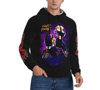 FGRID Musique Duo Punk Sweat à Capuche pour Hommes Femme Graphique imprimé Sweat à Capuche Pull Hip-hop à Capuche Loisirs Noir S