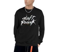 FGRID Punk Rock Daft Sweatshirts pour Hommes Hip Hop Pull à Capuche Design Streetwear surdimensionné à Manches Longues Noir M