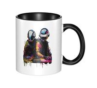 FGRID Tasses Punk Rock Daft hip hop tasse à café en céramique avec poignée cadeau de nouveauté pour femmes hommes noir