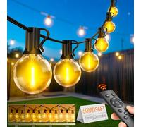 FGRYB Guirlande Lumineuse Exterieure d'extérieur et intérieur - 60M LED Guirlande Guinguette Exterieur Lumiere avec Télécommande G40 Ampoules Dimmable et Minuterie pour Jardin Terrasse Balcon Mariage