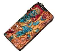 FGSHDBCU Bleu King Kong première Couche en Peau de Vache Portefeuille zippé Pochette à Fermeture éclair Porte-Monnaie Fentes pour Cartes Portefeuille de Collection