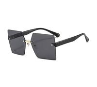 FGSHDBCU MUTYNE Lunettes de Soleil carrées sans Monture Femmes Mode surdimensionné Lunettes de Soleil sans Cadre Dames Nuances dégradé UV400