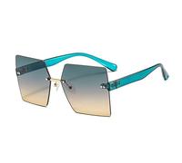 FGSHDBCU MUTYNE Lunettes de Soleil carrées sans Monture Femmes Mode surdimensionné Lunettes de Soleil sans Cadre Dames Nuances dégradé UV400