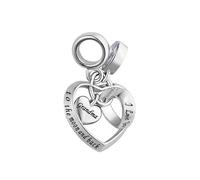 FGT Breloque en forme de cœur avec inscription « Family I Love You » compatible avec les bracelets Pandora To the Moon and Back - Oxyde de zirconium rose, taille unique, Cuivre Zircone cubique, Pas de
