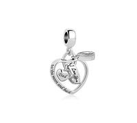 FGT Breloque en forme de cœur avec inscription « Family I Love You » compatible avec les bracelets Pandora To the Moon and Back - Oxyde de zirconium rose, taille unique, Cuivre Zircone cubique, Pas de