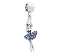 FGT Breloque pendante de danseuse de ballet étincelante compatible avec les bracelets Pandora Charms Moments pour femmes, filles, anniversaire, pierres de naissance en zircone cubique, taille unique