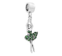 FGT Breloque pendante de danseuse de ballet étincelante compatible avec les bracelets Pandora Charms Moments pour femmes filles anniversaire pierres de naissance en zircone cubique, taille unique