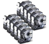 FGTFTRDE Étiquettes Noires sur Transparentes, 10 pièces, compatibles avec Les imprimantes D1 LabelManager 300 350D, Ruban d'étiquettes Standard de 19mm