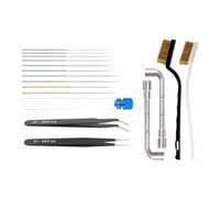 FGTFTRDE Kit de Nettoyage de buse d'imprimante 3D 17 pièces avec 0. 15mm0. 25mm0. 35mm0. 4mm0. Aiguilles de 5 mm, 2 Pinces, 2 clés en L.