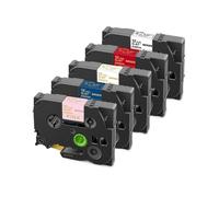 FGTFTRDE Ruban satiné 5PK 12mm, Compatible avec l'imprimante d'étiquettes R231 RE34 RN34 R234 RW34 R531(5PK Mixed Color)