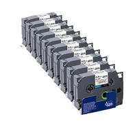 FGTFTRDE Tubes thermorétractables 10PK 8. Ruban d'étiquettes HSe221 HSe-221 HSe 221, 8mm, Noir sur Blanc, Compatible avec l'étiqueteuse