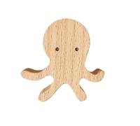 FGUJSUR 1 pièces crochets en bois mignon décor de pièce crochet Animal mur porte-clés patère décoration la maison massif cintre accessoires cuisine(Octopus)