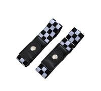 FGUJSUR 2pcs/set No Buckle Elastic Belt For Women Men Unisex Stretch For Pants Jeans Casual Free Adjustable Invisible(Black check)