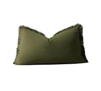FGUJSUR Carré Housse Coussin Housse de Coussin décorative à Pompons for canapé, Salon, 30 x 50, 45, Respirante, Douce(Green-30x50cm)