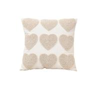 FGUJSUR Carré Housse Coussin Taie d'oreiller en Forme de cœur, Housse Coussin Romantique, Creuse, décoration canapé Boucle touffetée, Accent Chambre à Coucher(Color01)
