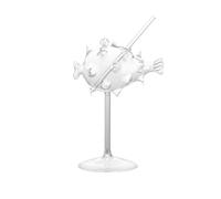 FGUJSUR Creative Cocktail Glass - Porcupine Fish/Swan/Rose/Octopus/Bird Design, Novelty Drink Cup for KTV Bar Night Party(Porcupine Fish 195ml)