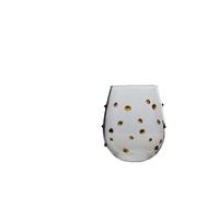 FGUJSUR Creative Glass Cup Blue Irregular Dot Glasses Design Sense Bubble Water Milk Juice Wine Shot Cute Cups(3PCS Brown)